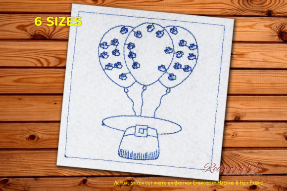 Balloons St Patricks Day Embroidery
