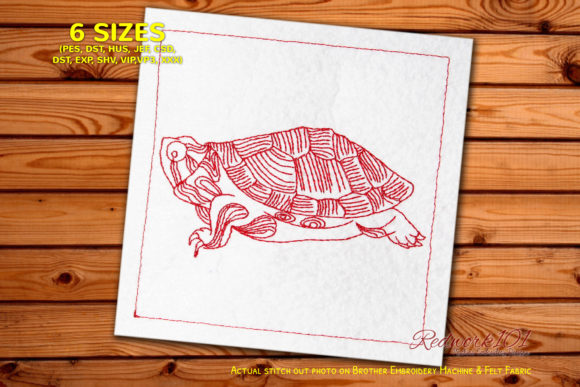 Beautiful Giant Tortoise Redwork Review
