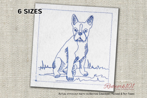 Boston Terrier Dog Bluework Embroidery Review
