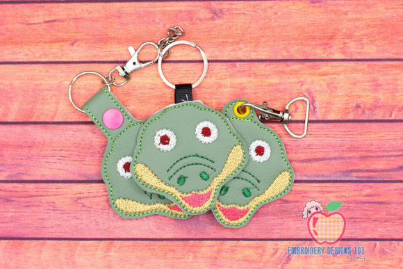 Cute Crocodile Head Keyfob Embroidery